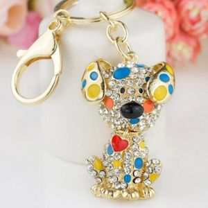 Dalmation dog crystal key chain, key ring, pendant